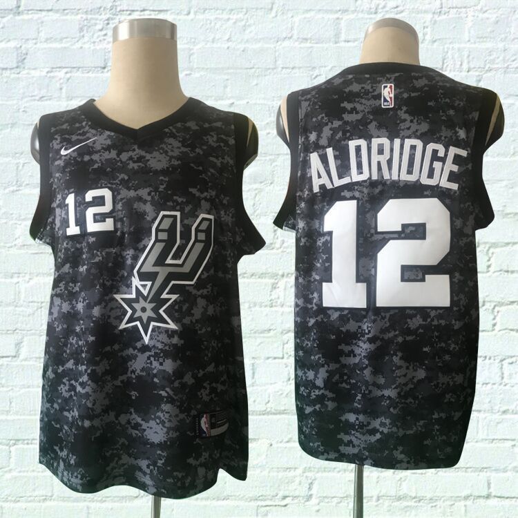 Men San Antonio Spurs 12 Aldridge Black City Edition Nike NBA Jerseys